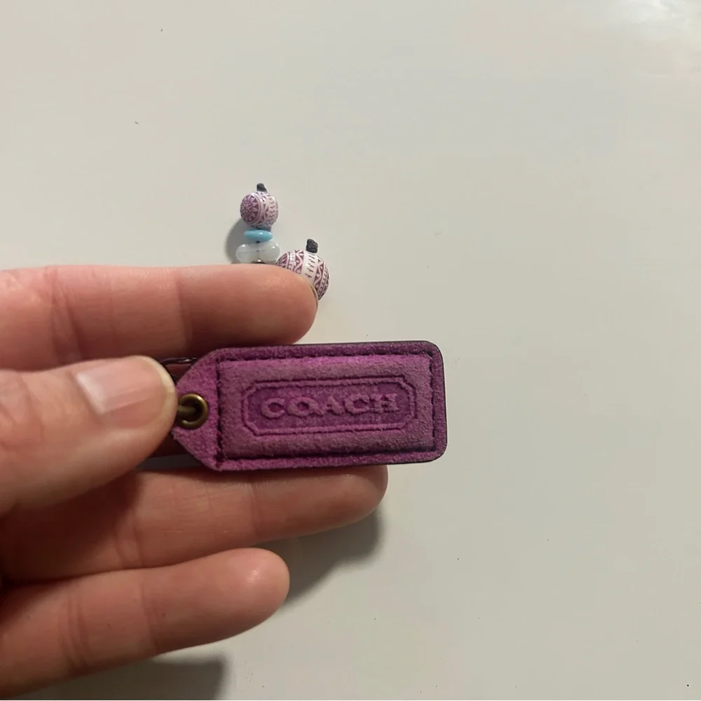 Coach Lavender Tag with Beaded Charm